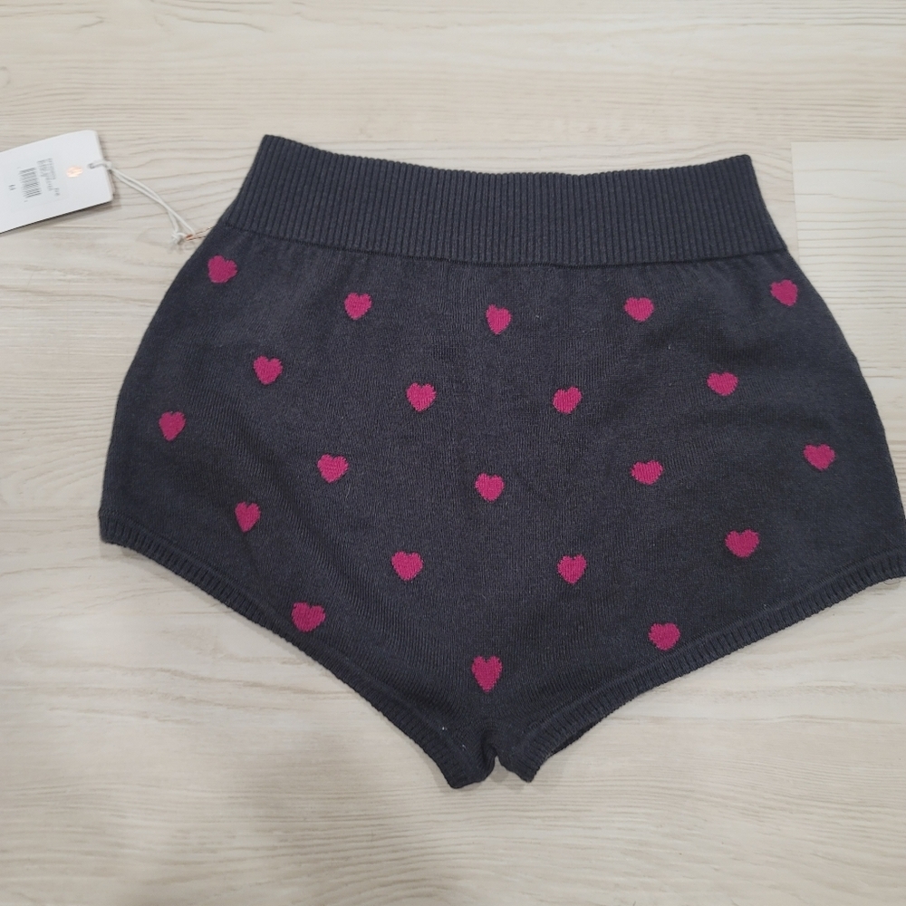 New Spiritual Gangster HOME Sleep Sweater Knit Shortie Hearts Size Medium